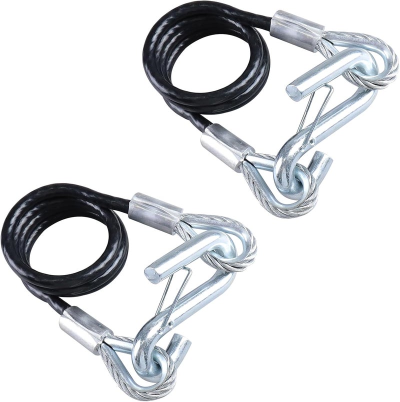TeukRiGa 3/8"x 44" Grade 30 Steel Black Boat Trailer Safety Chain with 1 Spring Clip Hooks 7500 lbs, 1 Pcs (3/8"x 44") - Image 1